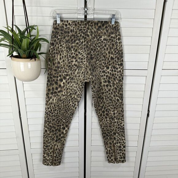 NWOT J McLaughlin Baxter Safari Jeans‎ Leopard Print Zip Ankle Size 8 Pants - Picture 5 of 11
